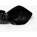 Corinne Leather Bow Big Hair Tie Svart