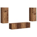 TV benksett Veggmontert 2 pcs Gammelt tre Konstruert tre
