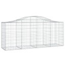 vidaXL Gabionkurver buede 25 stk 200x50x80/100 cm galvanisert jern