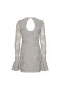 ROTATE Mesh Frill Mini Dress Kjole Lysegrå 34