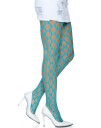 Neon Blå 80 talls Tights m/ Store Ruter
