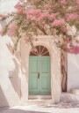 Pastel Doorway   Blooming Floral Entrance Plakat Plakat / 40x50cm