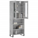 vidaXL Highboard betong grå 69,5x34x180 cm konstruert tre 8720845481711