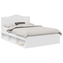  Sengestamme med hodegjerde Hvit 140 x 200 cm Massiv furu
