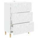 vidaXL Skuffeskap Hvit 66 x 34,5 x 90 cm Konstruert tre