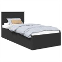 vidaXL Sengestamme med hodegjerde Svart 90 x 190 cm Konstruert tre