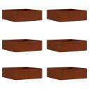 vidaXL Gjerdekant 6 pcs Rusten 40 x 40 x 13 cm Cortenstål