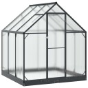 vidaXL Hage Drivhus med dør med lås Antrasitt 183,5 x 183,5 x 207 cm
