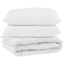 vidaXL Dyne med pute 3 stk. Hvit Mikrofiber