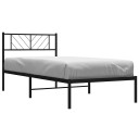 vidaXL Sengeramme i metall med hodegavl svart 100x200 cm 8721012189539