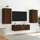 vidaXL Vegghengt TV-benk med LED brun eik 40,5x35x80 cm 8721012258501