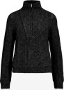 Vila Vigleeba Half Zip Knit Top/Vol/Spi   BLACK BEAUTY   XS