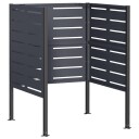 vidaXL Skjerm for søppeldunk 85 x 85 x 113 cm Stål Antrasitt