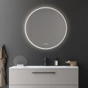 Linn Bad Finden Rundt Speil med lys, Dimmer og Fargejustering 60cm
