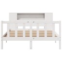  Seng med bokhylle uten madrass hvit 120x190 cm heltre furu 3321650