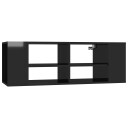 vidaXL Vegghengt TV-benk høyglans svart 102x35x35 cm sponplate