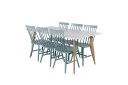 Venture Design Polar & Lönneberga spisegruppe Hvit/grønn 6 st stoler & bord 180 x 90 cm