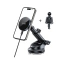 Tech Protect Bilholder Til Dashbord/Vindusfelt/Ventilrist Med 15W Lader + 2 Magnetplater Tech Protect Mm15w V5 Magnetic Magsafe Dashboard & Vent Car Mount Wireless Charger 15W Black