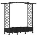 vidaXL Hevet Bed med Trellis og Tak Svart 169 x 40 x 129 cm PP
