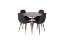 Venture Home Plaza Spisegruppe 100 cm Rund med 4 Polar Stoler Sort