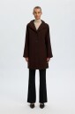 Selected Slwzia Vinni Wool Blend Coat Noos   Brown   34