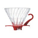 Hario V60 Pour Over Dripper - Glass - Red , 02 (2-4 cups)