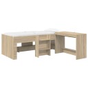  Barneseng med skrivebord Sonoma eik 98.5 x 200 cm
