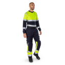 Fristads T-Shirt Flam Kl 1 7107 Tfl Varselgul/marinblå 3xl