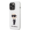 Karl Lagerfeld Ikonik Silikon Mobildeksel til iPhone 14 Pro Max Hvit