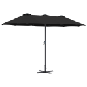  Hageparasol Svart 380 x 196 x 235 cm Pulverlakkert stål