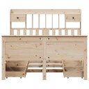  Seng med bokhylle uten madrass 150x200 cm heltre furu 8721158383570