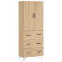  Highboard sonoma eik 69,5x34x180 cm konstruert tre