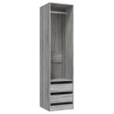 vidaXL Garderobe med skuffer grå sonoma 50x50x200 cm konstruert tre