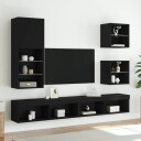 vidaXL TV-benk med LED-lys svart 40,5x30x102 cm 8721012256422