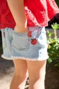 Kids Only Kmgrobyn Ex Vint Berry Dnm Shorts Blå 110