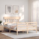 vidaXL Sengeramme med hodegavl 140x190 cm heltre 8720845403065