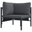 Hagesofa Set 11 pcs Antrasitt Stål