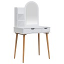 vidaXL Sminkebordsett FAUSKE 3 stk. Hvit 76 x 50 x 143 cm