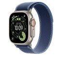 Apple 49/46 mm Blue/Bright Blue Trail Loop – S/M   Natural Titanium Finish