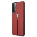 Ferrari Hardcase Off Track for S21+ G996 i Rød med Skinn og Nylonstripe