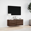  TV Veggskap med LED brun eik 100x31x35 cm 852368