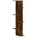  Veggmontert hjørnehylle røkt eik 36,5x36,5x140cm konstruert tre