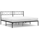 vidaXL Sengeramme i metall med sengegavl svart 183x213 cm 8721012190610
