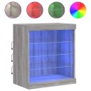 vidaXL Skjenk med LED-lys grå sonoma 60,5x37x67 cm