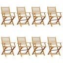  Sammenleggbare hagestoler 8 stk beige heltre akasie 3214573