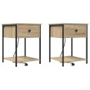  Sengeskaps 2 pcs Sonoma eik 42 x 41 x 56 cm Konstruert tre