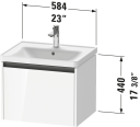 Duravit Ketho.2 Servantskap 1 Skuff 584x455 mm Hvit Matt