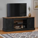 TV skap HALDEN med 2 skyvedører svart 150x40x60 cm heltre