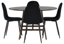 Venture Design Kaseindon & Polar spisegruppe Svart/mørkebrun 4 stoler & bord 100 cm