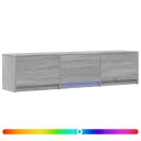  TV benk med LED Grå Sonoma 165 x 34 x 40 cm Konstruert tre
